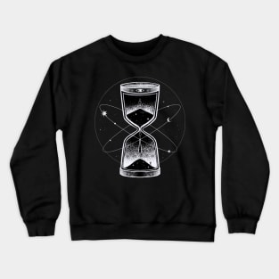 Galaxy Spiritual Hourglass design in tattoo stippling style Crewneck Sweatshirt